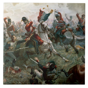Battle of Waterloo, 18th June 1815, 1898 (colour l Ceramic Tile