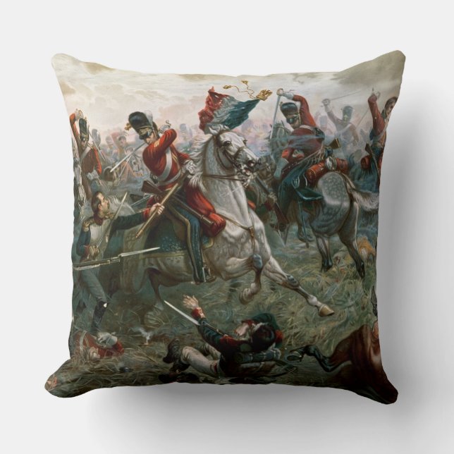 Battle of Waterloo, 18th June 1815, 1898 (colour l Cushion (Front)