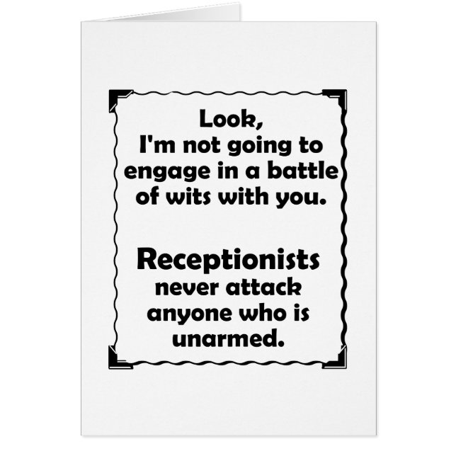 Battle of Wits Receptionist (Front)