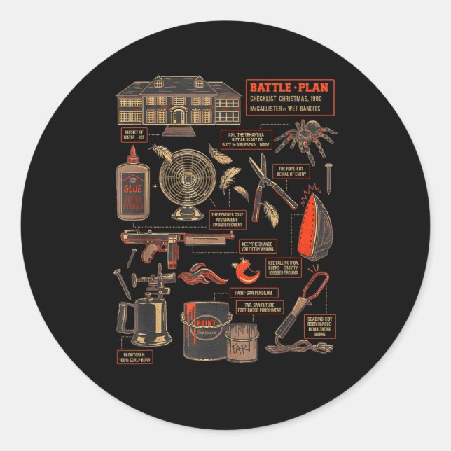 Battle Plan 90 Checklist Christmas  Classic Round Sticker (Front)