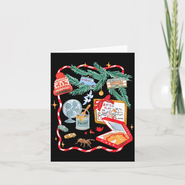 Battle Plan Funny Christmas Home Kids Hand Dawn Al Card (Front)