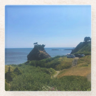 Battle Rock, Port Orford, OR Glass Coaster