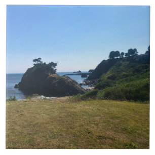 Battle Rock, Port Orford, OR Poster Ceramic Tile