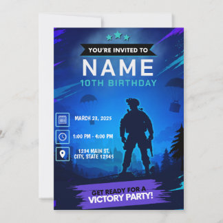 Battle Royale Gamer Birthday Invitation