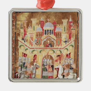Battle scene at the walls of Jerusalem Metal Ornament