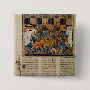 Battle scene, from the biography of Godefroi 15 Cm Square Badge