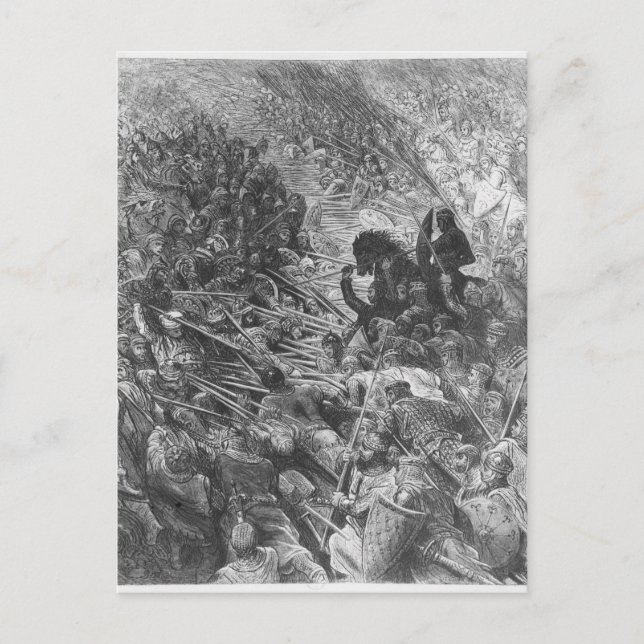 Battle scene, illustration from 'Orlando Furioso' Postcard (Front)
