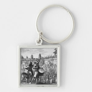 Battle scene key ring