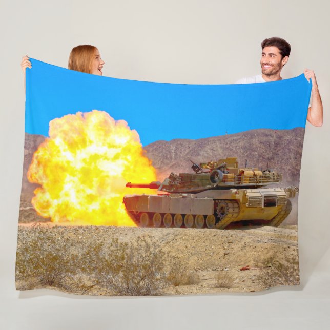 BATTLE TANK – M1 Abrams Fleece Blanket (In Situ)