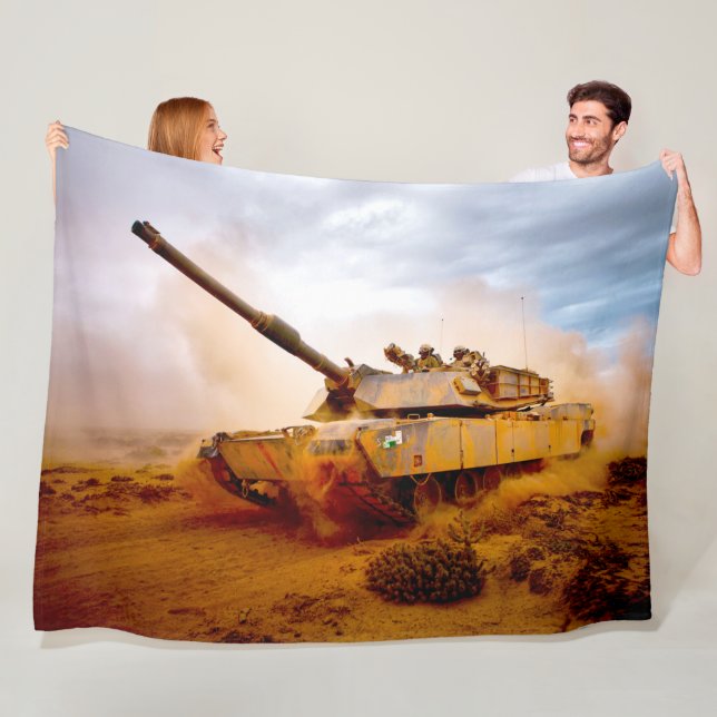 BATTLE TANK – M1 Abrams Fleece Blanket (In Situ)