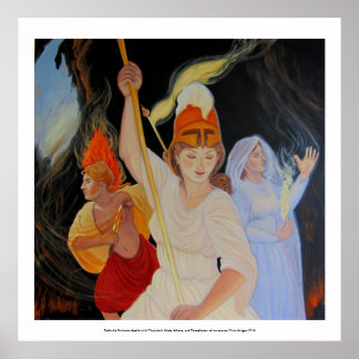 Battle the Darkness: Athena, Apollo and Persephone Poster