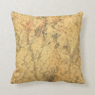 Battlefield of Gettysburg Map by John Bachelder Cushion