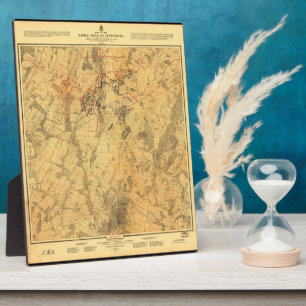 Battlefield of Gettysburg Map by John Bachelder Plaque