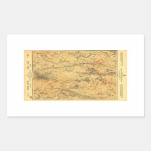 Battlefield of Gettysburg Map by John Bachelder Rectangular Sticker