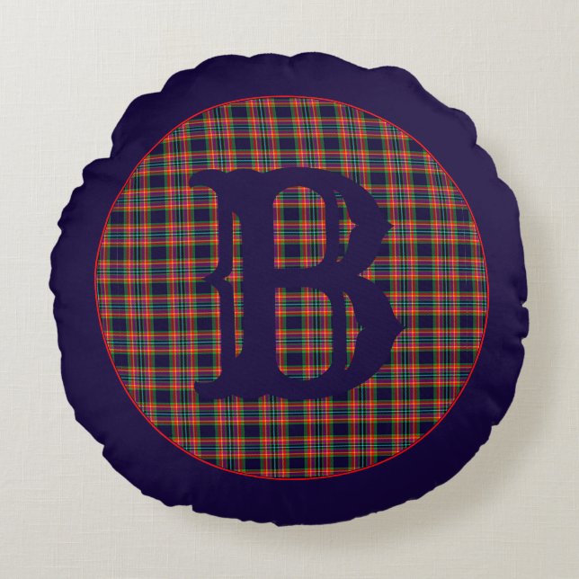 Battlefield Plaid Round Cushion (Front)