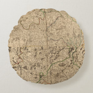 Battlefields and Roman roads Round Cushion