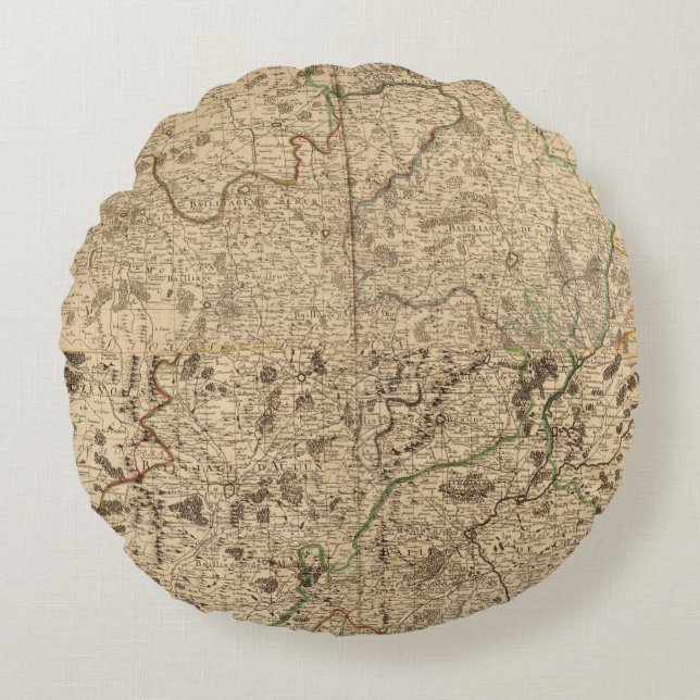 Battlefields and Roman roads Round Cushion (Front)