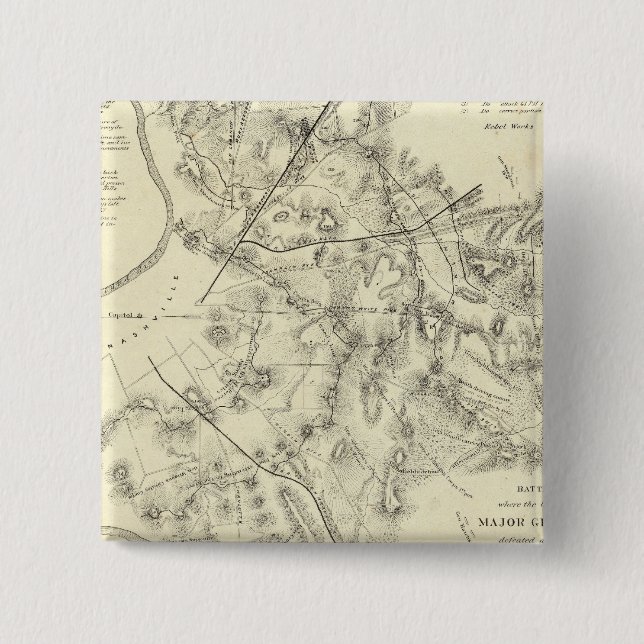 Battlefields in Front of Nashville 15 Cm Square Badge (Front)