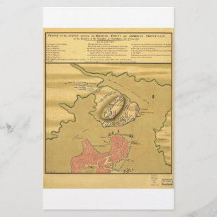 Battleground of Battle of Bunker Hill Map 1775