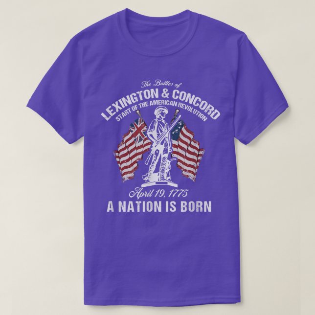 Battles Of Lexington And Concord American Revoluti T-Shirt (Design Front)