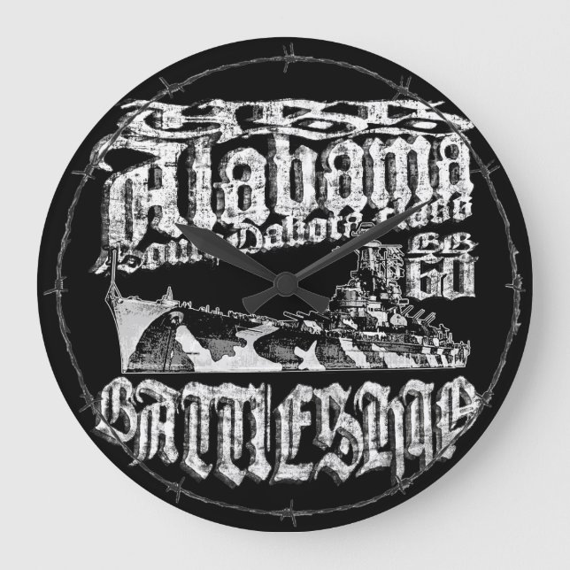 Battleship Alabama Acrylic Wall Clock (Front)
