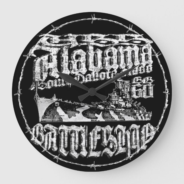 Battleship Alabama Acrylic Wall Clock (Front)
