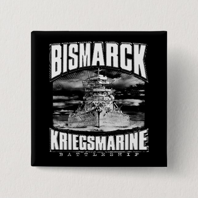 Battleship Bismarck 15 Cm Square Badge (Front)