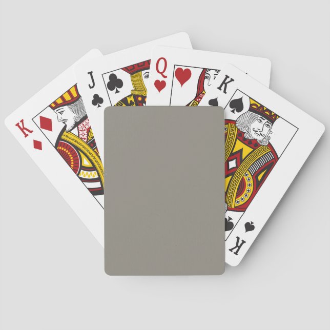 Battleship Grey Neutral - Grey Earthtone Template Playing Cards (Back)