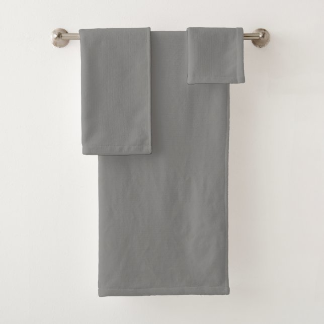  Battleship grey (solid colour)  Bath Towel Set (Insitu)