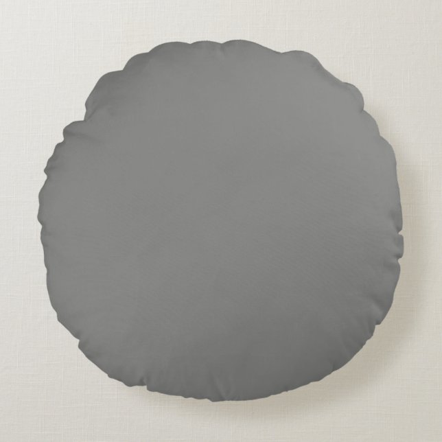  Battleship grey (solid colour)  Round Cushion (Front)