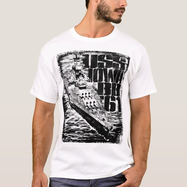 Battleship Iowa Men's Basic T-Shirt (Front)