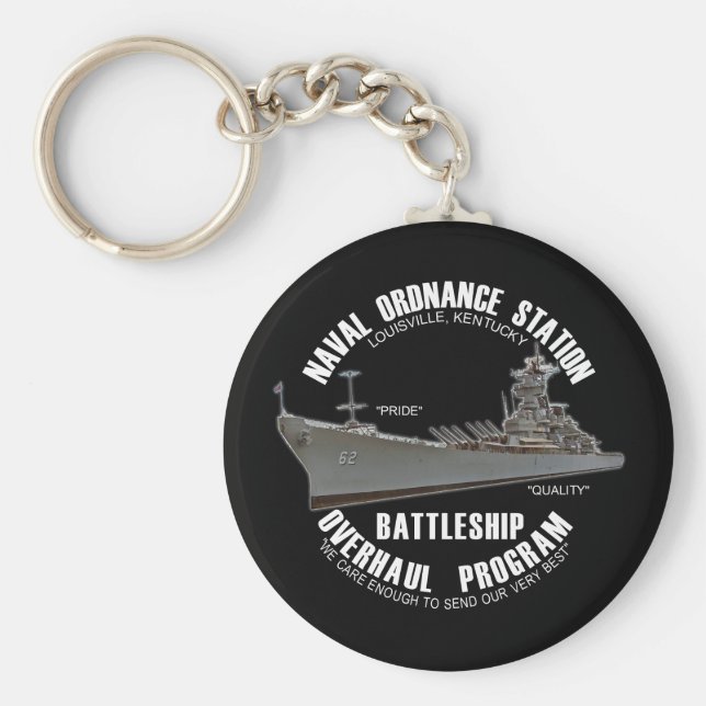Battleship Program Keychain (Black Background) (Front)