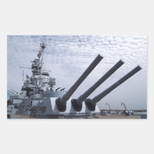 Battleship USS Alabama Rectangular Sticker
