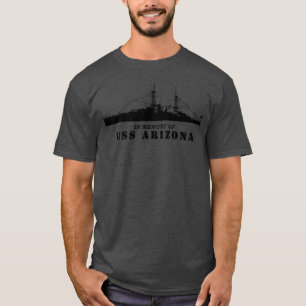 Battleship USS Arizona Silhouette In Memory Of T-Shirt