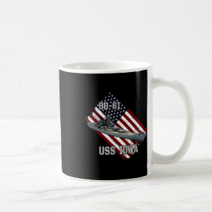 Battleship Uss Iowa & Combat Warship Bb-61 Vet Coffee Mug