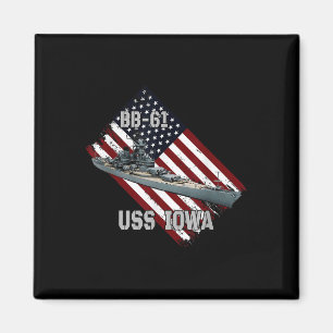 Battleship Uss Iowa &amp; Combat Warship Bb-61 Vet Magnet