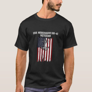 Battleship USS Mississippi BB 41 Veterans Warship T-Shirt