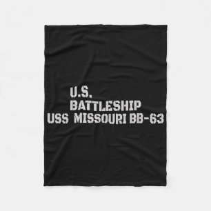 Battleship Uss Missouri Bb-63 Warship Veteran Fath Fleece Blanket