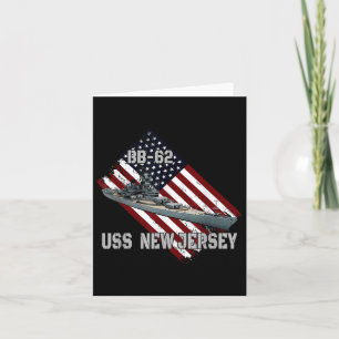 Battleship Uss New Jersey Bb-62 & Combat Warsh Card
