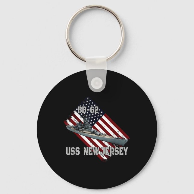 Battleship Uss New Jersey Bb-62 &amp; Combat Warsh Key Ring (Front)