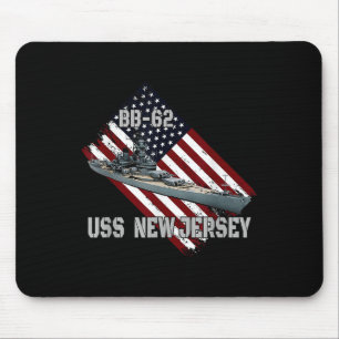 Battleship Uss New Jersey Bb-62 & Combat Warsh Mouse Pad