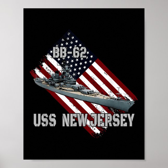 Battleship Uss New Jersey Bb-62 &amp; Combat Warsh Poster (Front)