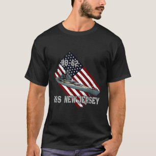 Battleship Uss New Jersey Bb-62 & Combat Warsh T-Shirt
