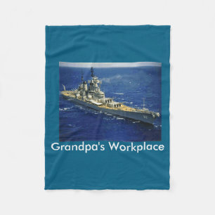 Battleship Uss New Jersey  Fleece Blanket