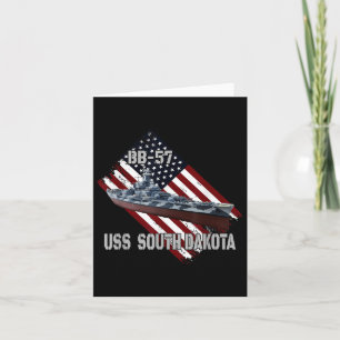 Battleship Uss South Dakota Bb-57 & Combat War Card