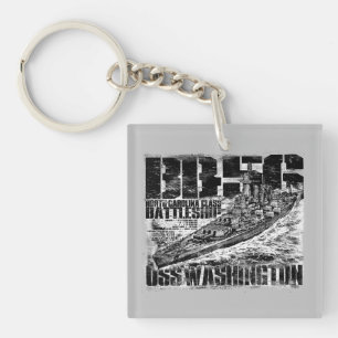 Battleship Washington Double-Sided Square Acrylic Key Ring