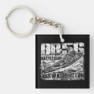 Battleship Washington Double-Sided Square Acrylic Key Ring