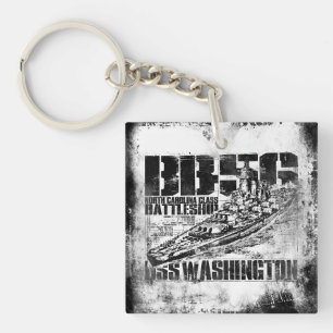 Battleship Washington Double-Sided Square Acrylic Key Ring
