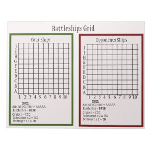 Battleships On Paper Game Notepad