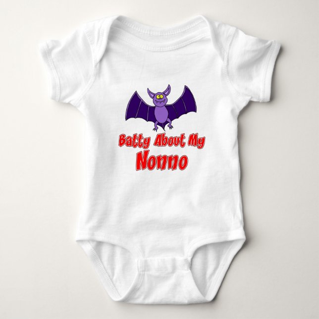 Batty About My Nonno Baby Bodysuit (Front)